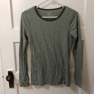 Gap green striped long sleeve shirt